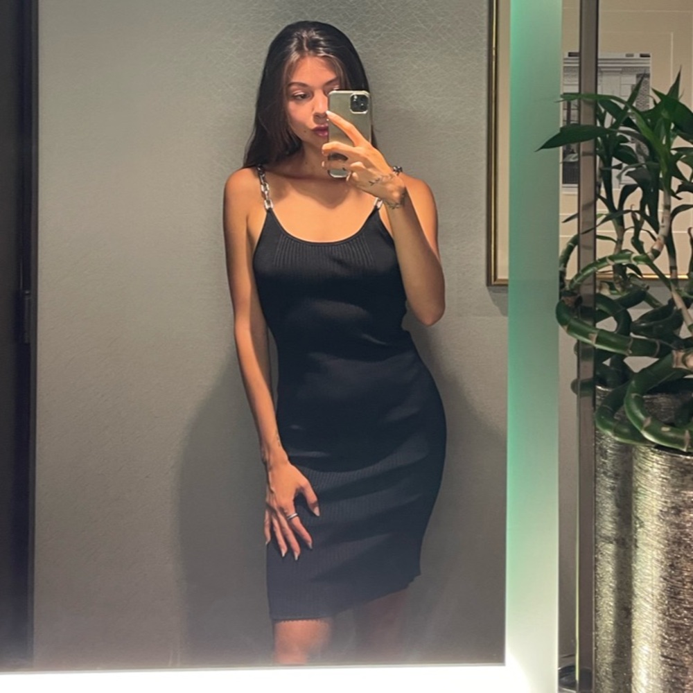 Alexander Wang Black Ribbed Midi Dress